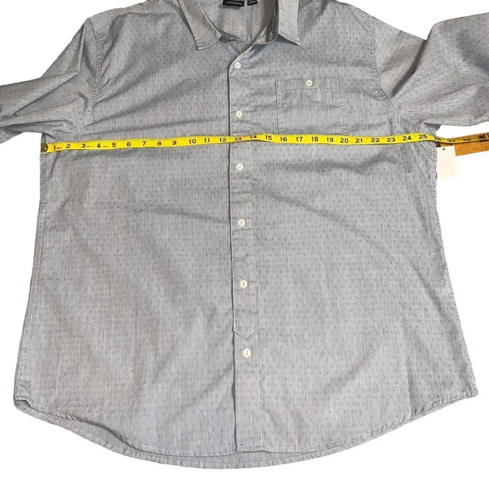 NWT Burnside Crushin It Woven Blue Casual Button Down Shirt Size 2XL